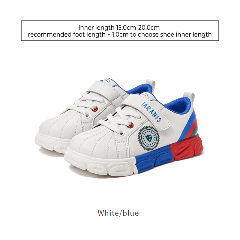 TARANISkids Autumn Red and Blue Contrast Color Bottom Casual Sneakers