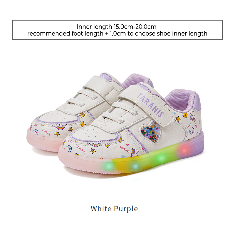 TARANISkAutumn New Breathable White Shoes Soft Bottom Casual Luminous 