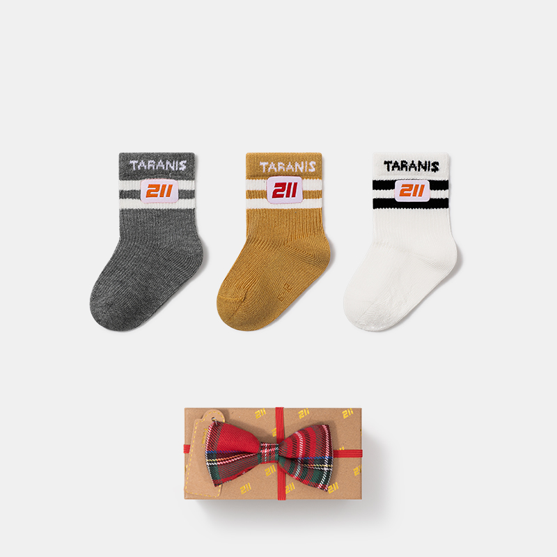 TARANISkids Fit Baby Sports Socks Four Seasons High Top Striped Baby Socks