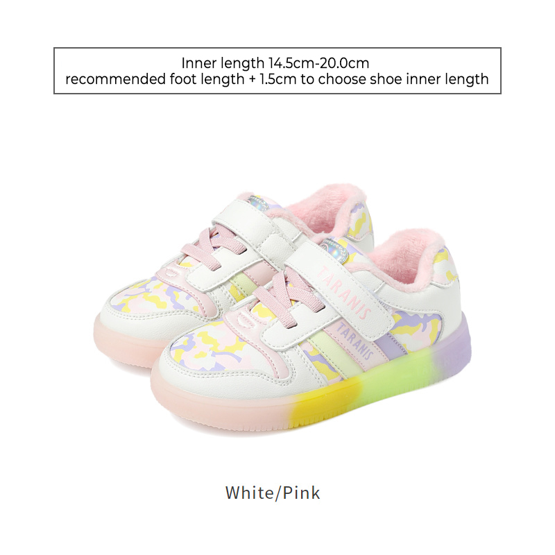 TARANISkids Winter New Plush Soft Sole Flashing Lights Sneakers