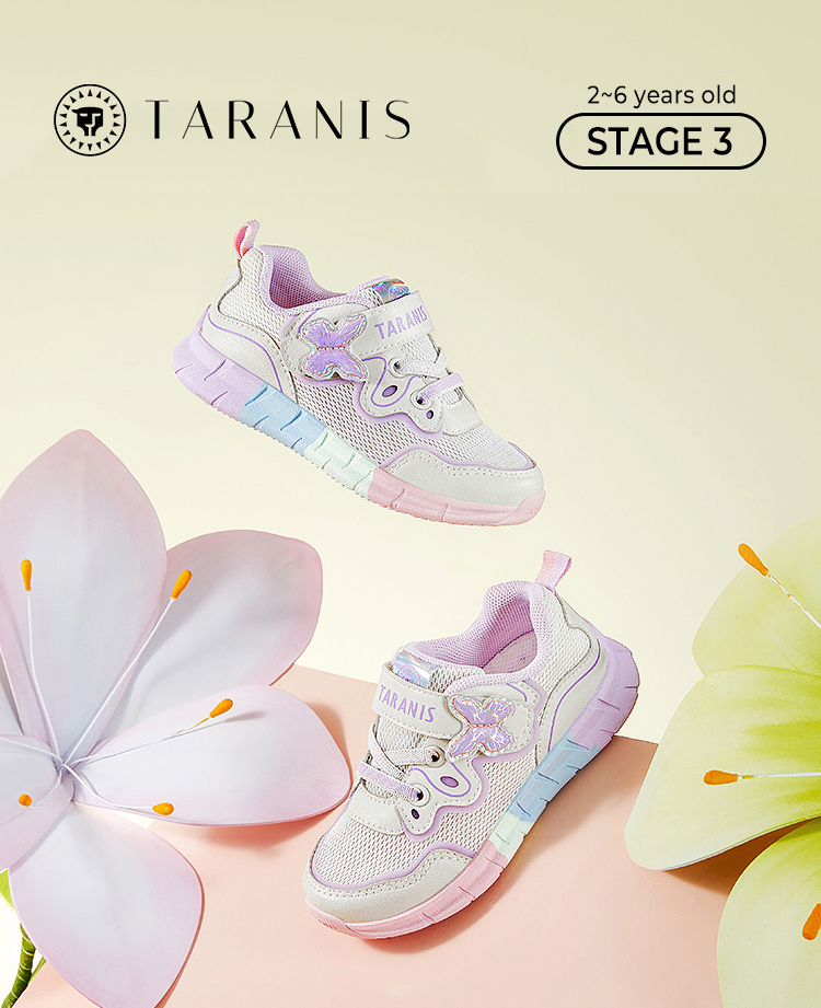 TARANISkids 2023 Spring New Girls Breathable Mesh Surface Soft Bottom 