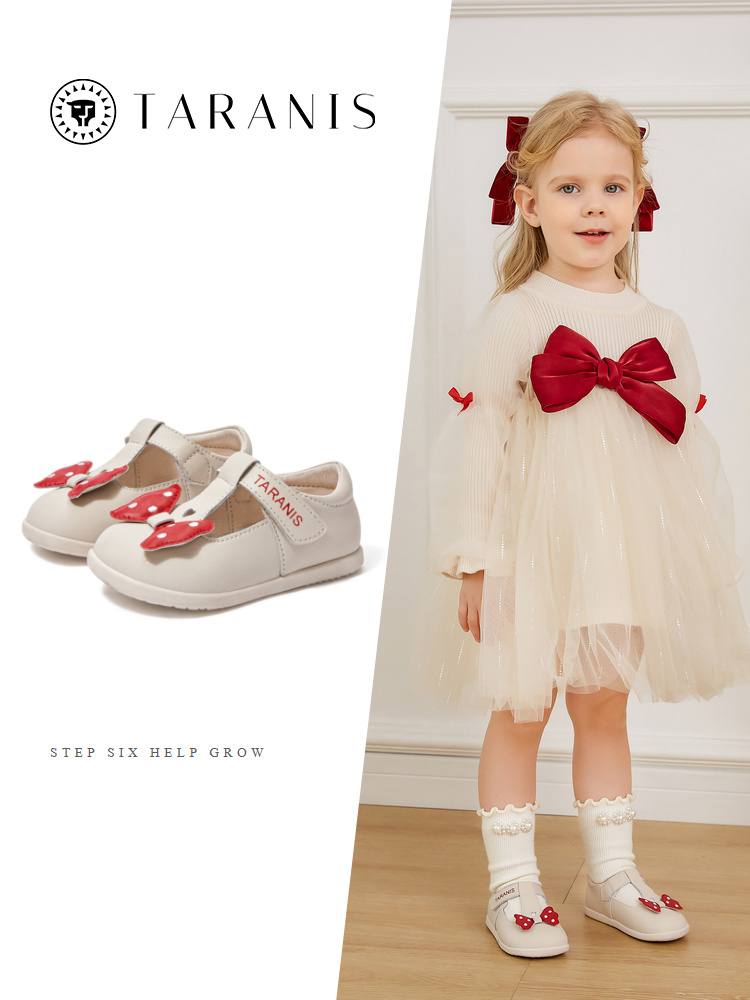 TARANISkids Autumn Bow Knot Princess Soft Sole Shoes