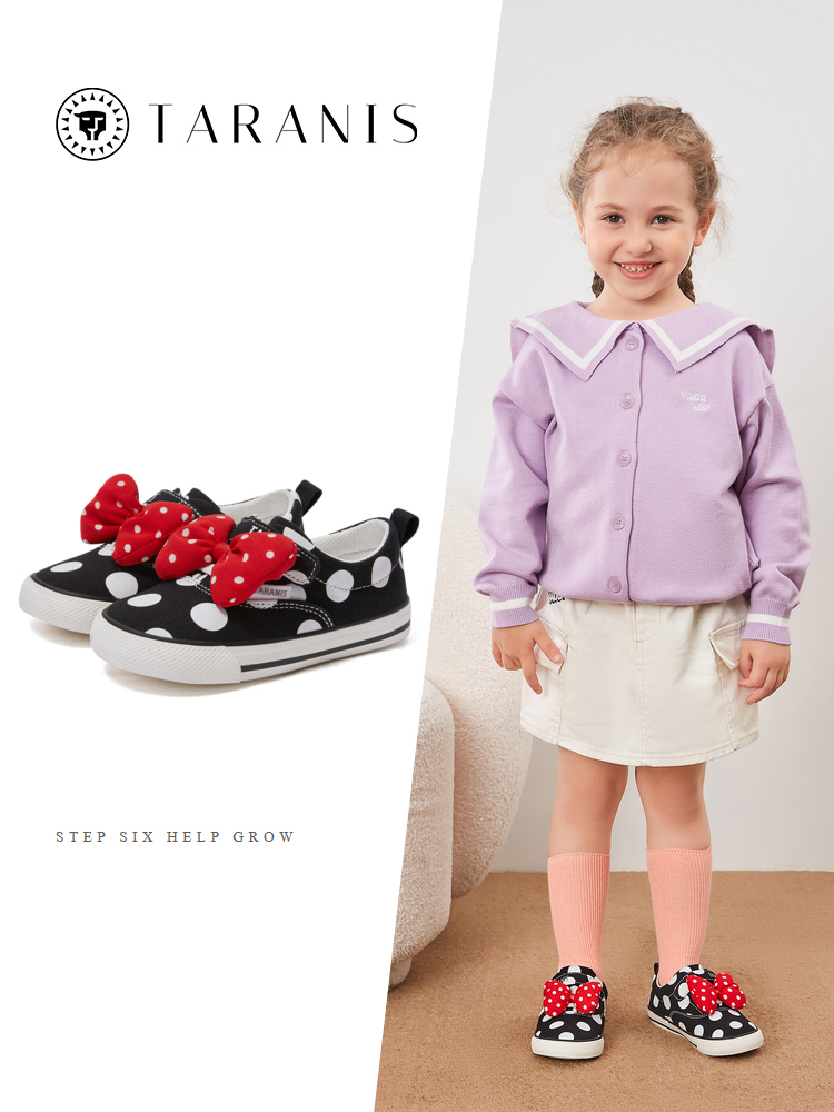 TARANISkids 2022 Autumn Polka Dot Breathable Canvas Shoes