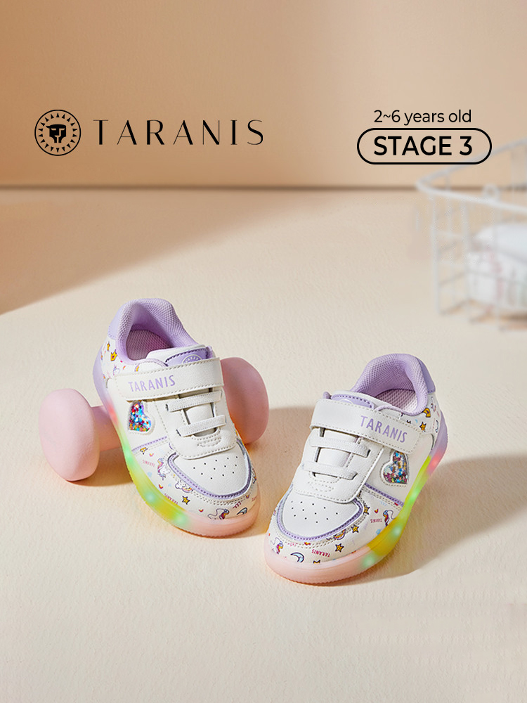 TARANISkAutumn New Breathable White Shoes Soft Bottom Casual Luminous 