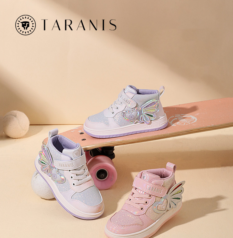 TARANISkids 2022 Autumn New Girls Middle And High Top Casual Retro Non