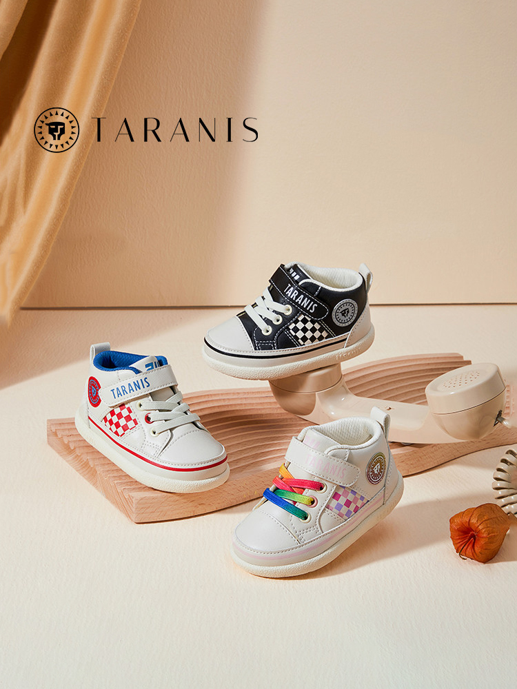 TARANISkids 2022 Autumn New Girls Middle And High Top Casual Retro Non