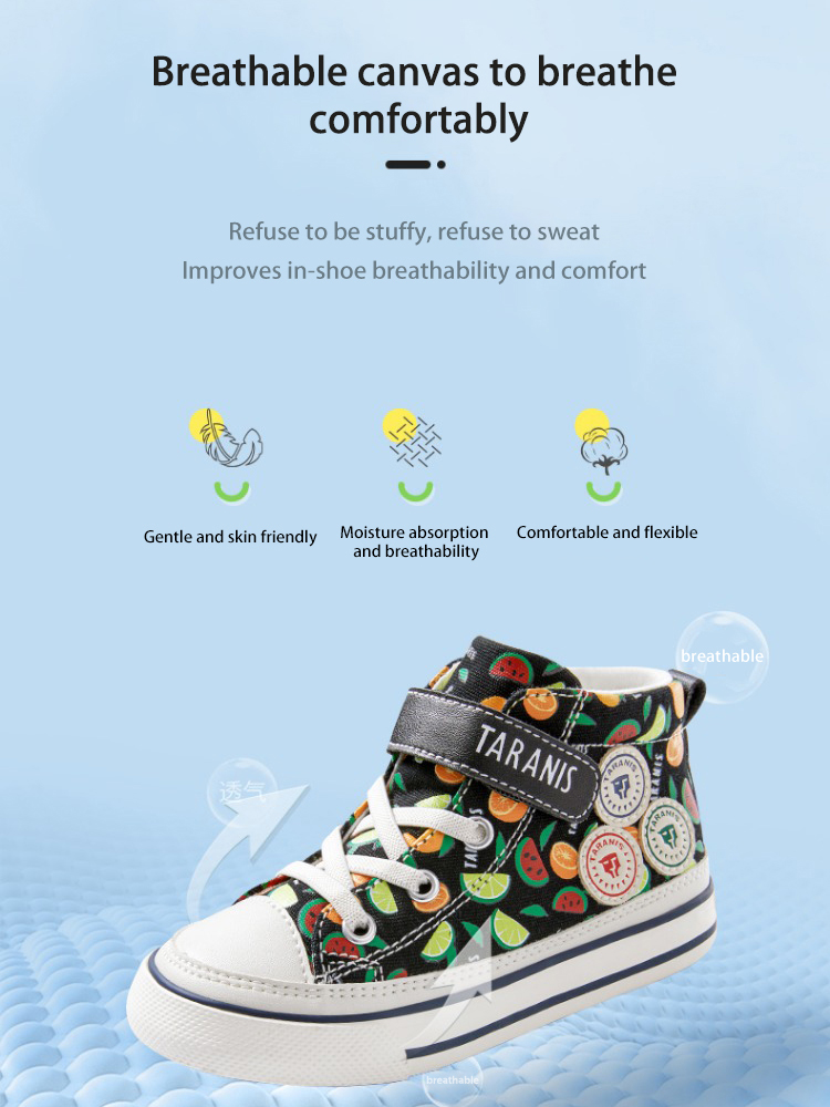 TARANISkids Spring New Three Lions Series Breathable Canvas Shoes