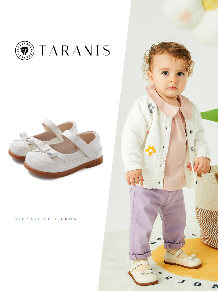 TARANISkids 2023 Spring Baby Soft Bottom Bowknot Shoes