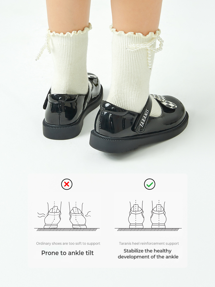 TARANISkids Spring Non-slip Soft Bottom Breathable Bow Small Leather S