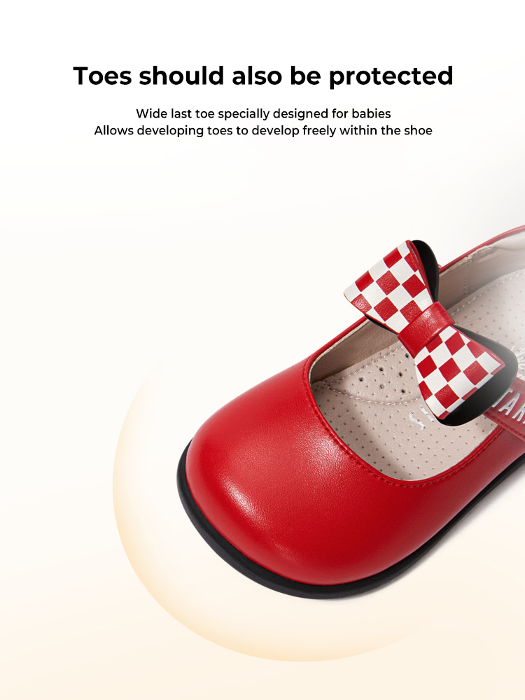 TARANISkids Autumn Red Bow Leather Shoes
