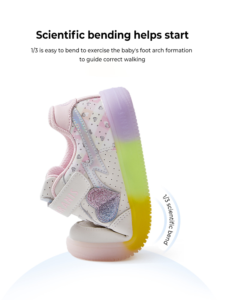 TARANISkids Spring New Children's Skate Shoes Pink Flashing Shoes Anti