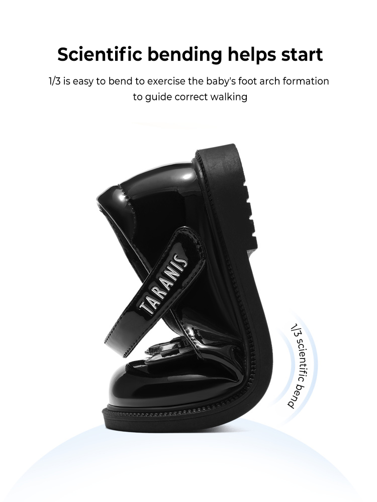 TARANISkids Spring Non-slip Soft Bottom Breathable Bow Small Leather S