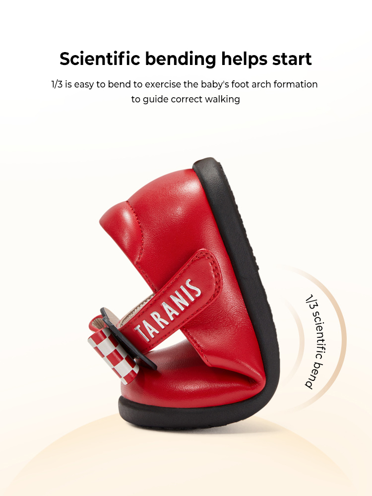 TARANISkids Autumn Red Bow Leather Shoes