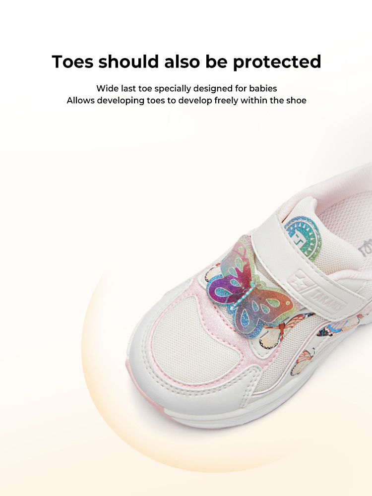 TARANISkids Autumn New Girls' Shoes Small Butterfly Sneakers Soft Bott