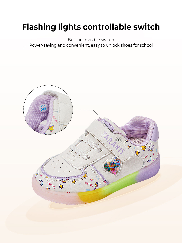 TARANISkAutumn New Breathable White Shoes Soft Bottom Casual Luminous 