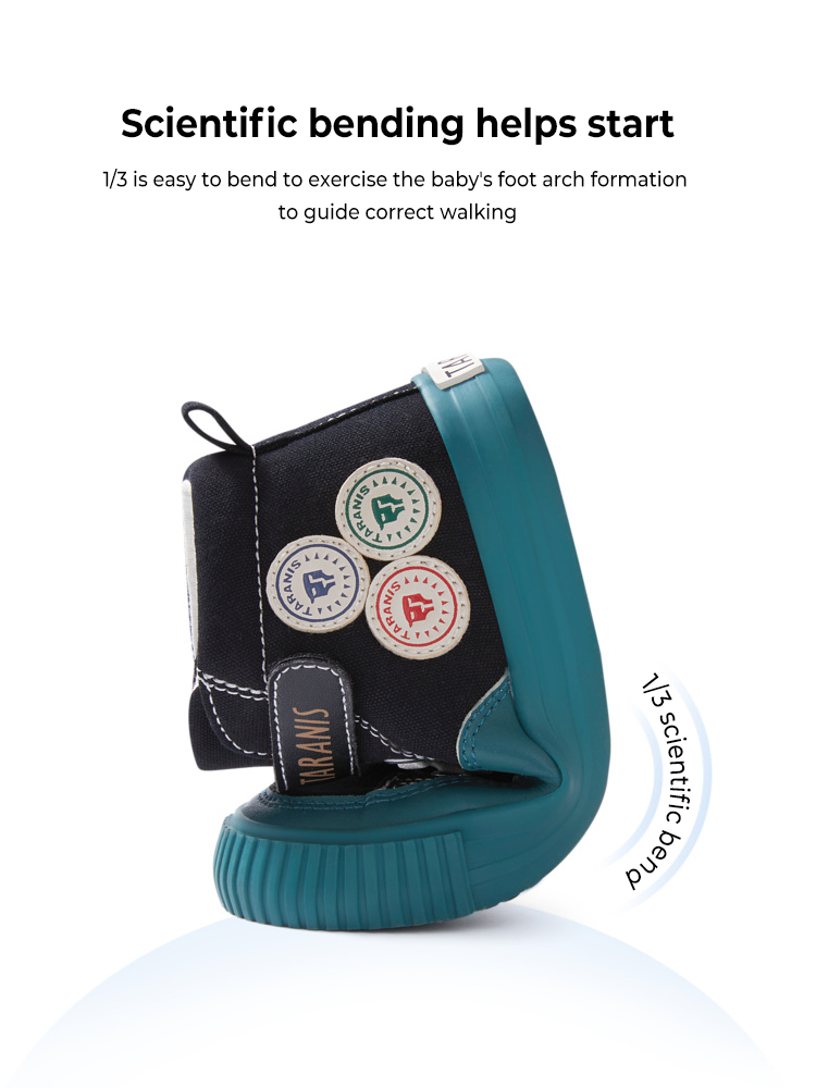 TARANISkids Spring New Micro-high Top Three Lions Series Anti-kick Sne