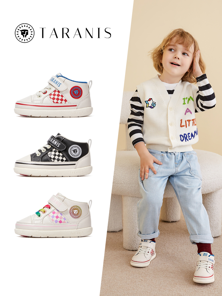 TARANISkids 2022 Autumn New Girls Middle And High Top Casual Retro Non