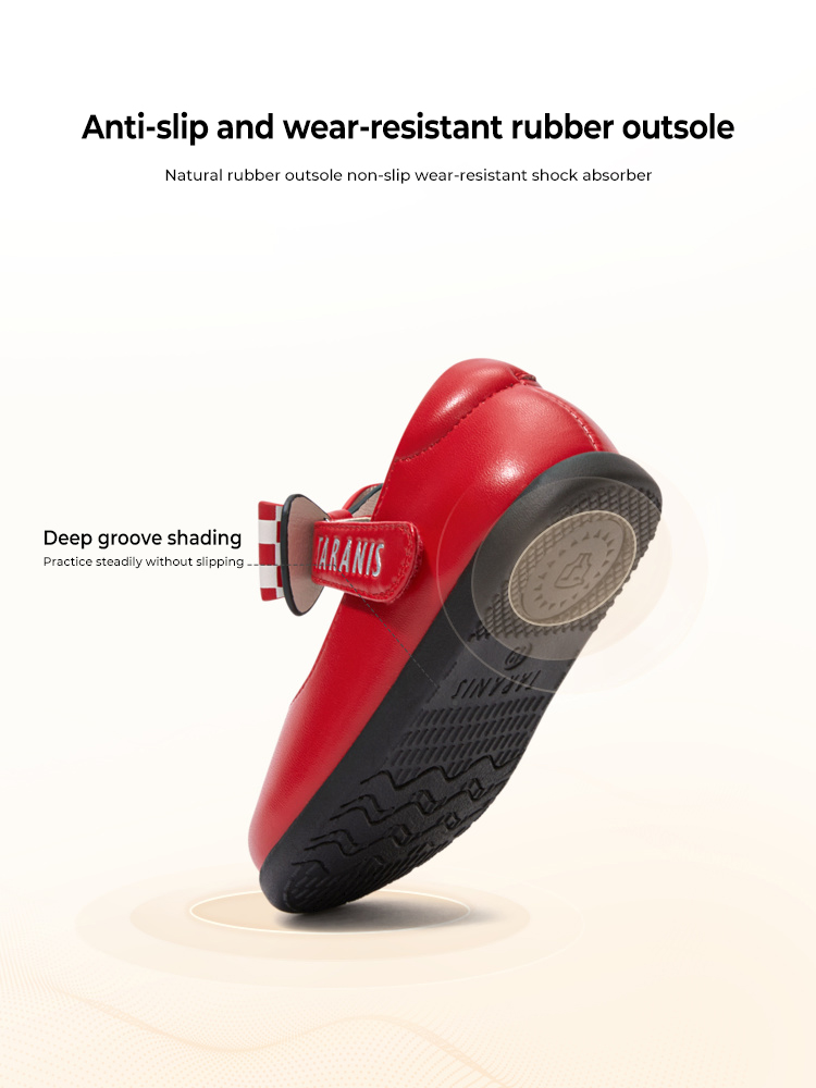 TARANISkids Autumn Red Bow Leather Shoes