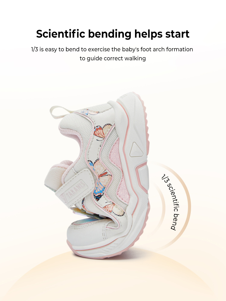 TARANISkids Autumn New Girls' Shoes Small Butterfly Sneakers Soft Bott