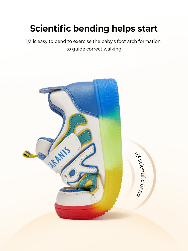 TARANISkid2022 Autumn Flashing Shoes Children's Rainbow Bottom Letter 