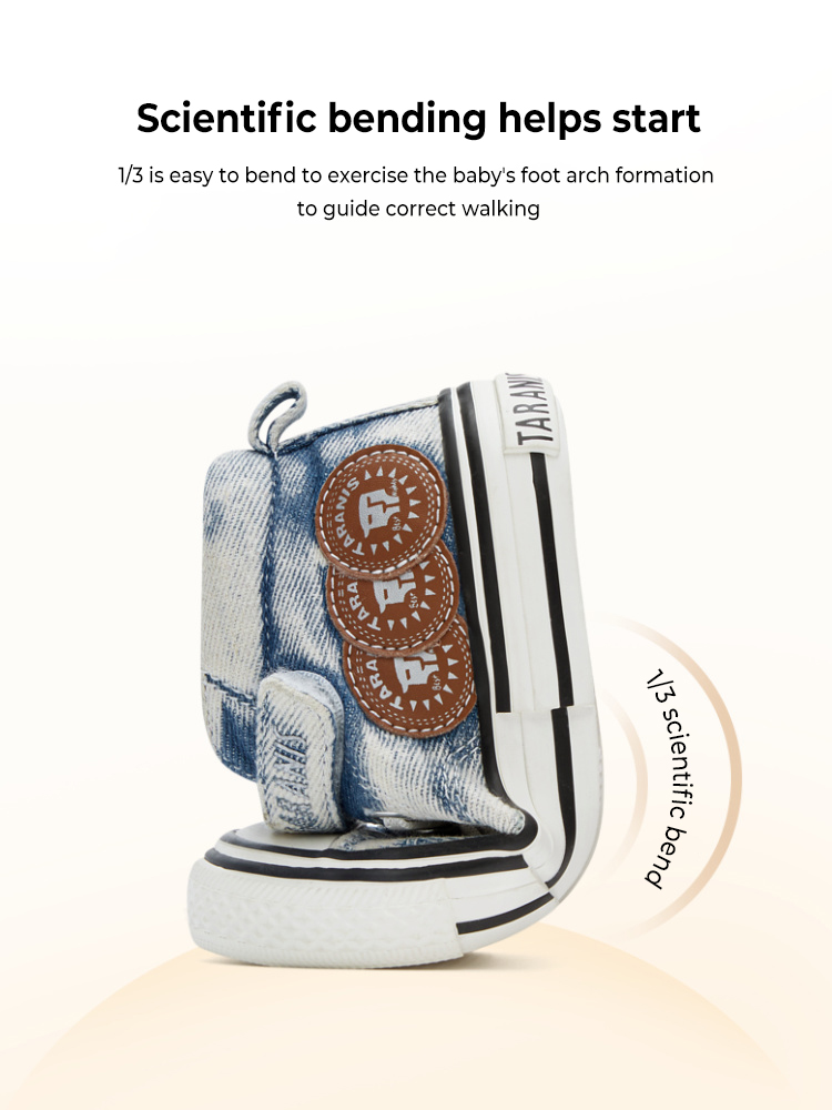 TARANISkids 2022 Autumn New Three Lions Series Non-slip Soft Bottom Boys Canvas High Top Shoes