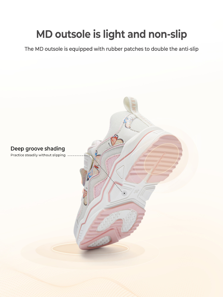 TARANISkids Autumn New Girls' Shoes Small Butterfly Sneakers Soft Bott