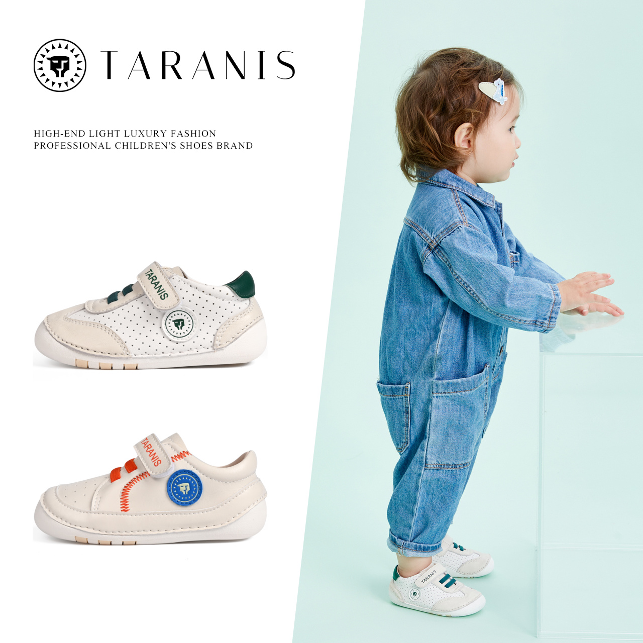 TARANIS Spring new children's shoes baby shoes breathable punching boy's promenade shoes non-slip soft sole children's shoes
