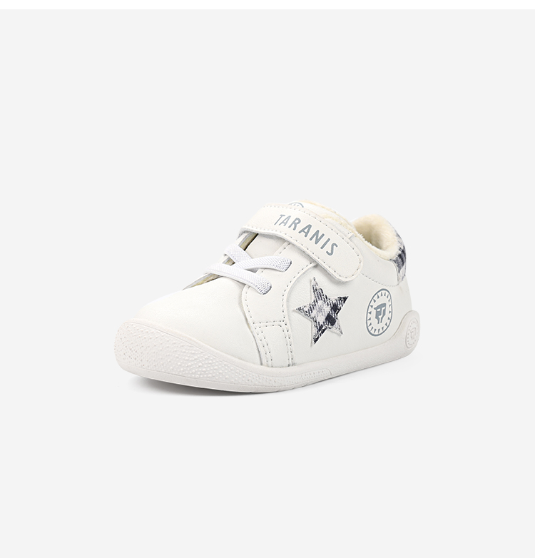 TARANIS New Shoes for Boys and Girls Baby Walking Shoes Winter Soft Bottom with Fleece Warm Small White Shoes Sports Shoes