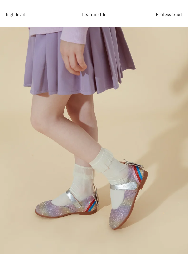 TARANIS Autumn western style children's small shoes show crystal princess shoes non-slip soft sole single shoes