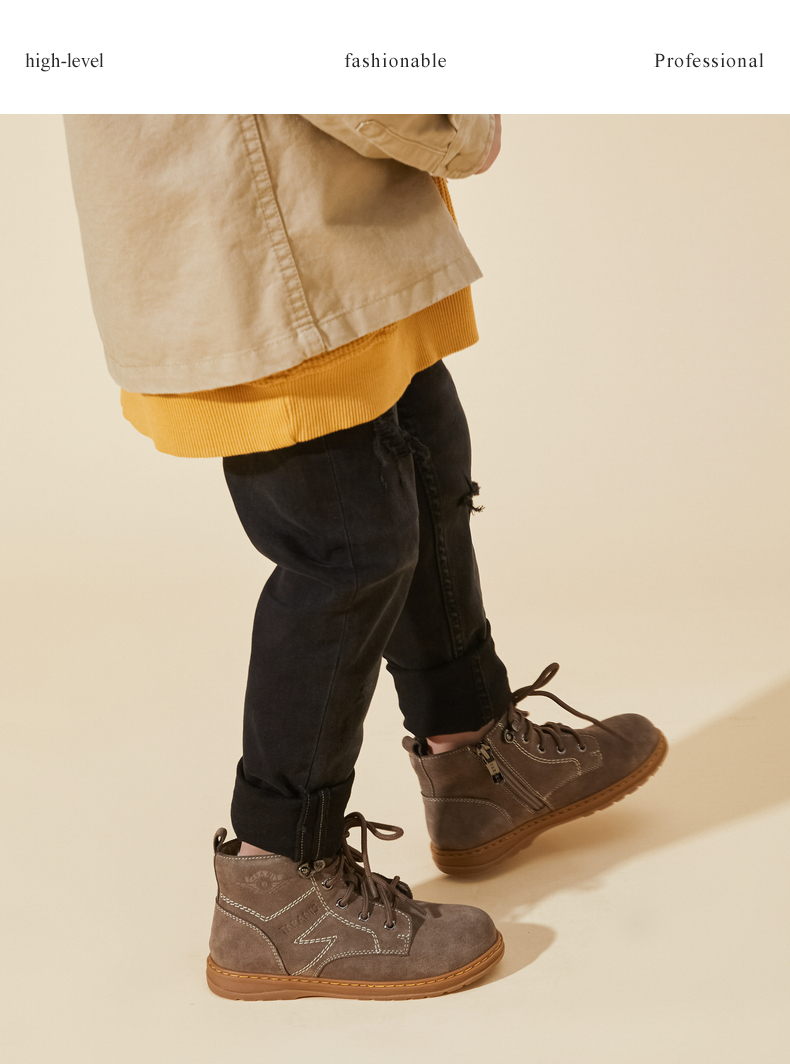 TARANIS Autumn new boys non - slip soft bottom children's boots runway show small short boots single boot