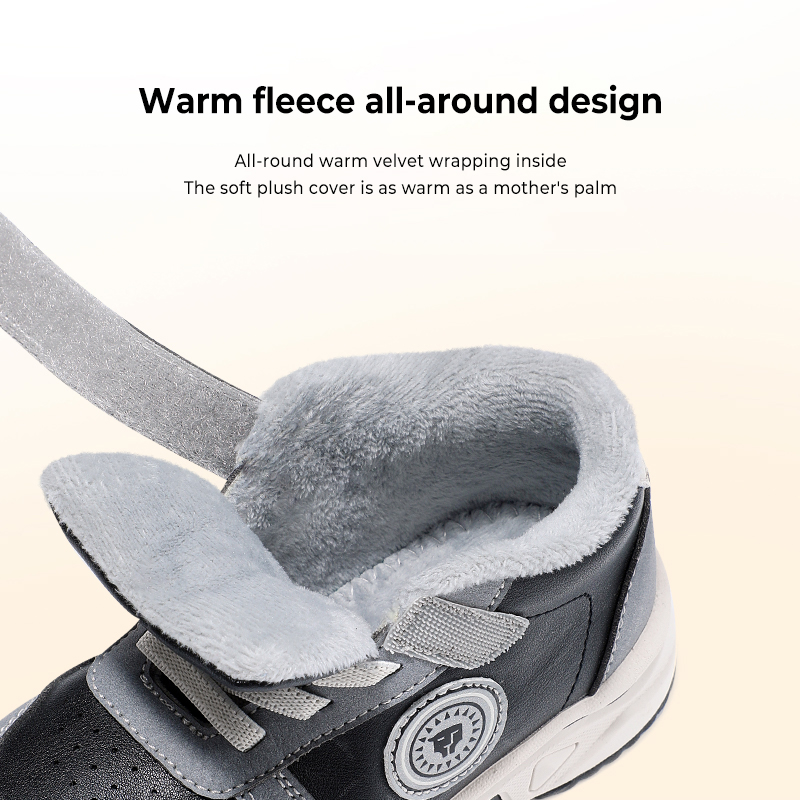TARANISkids Winter New Soft Bottom Non-slip High-top Plus Fleece Sneakers