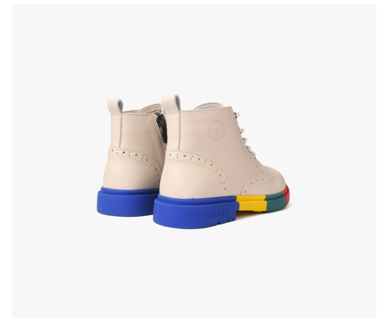 TARANIS Children's Martin boots Fall girls' leather boots vintage baby non-slip soft bottom midsole ankle boots single boot