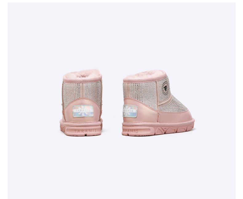 TARANIS Winter new girls' shoes children's snow boots with fleece and thick warm soft bottom baby snow shoes