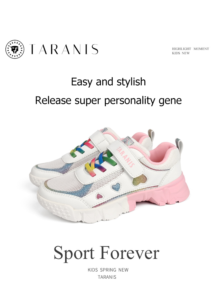 TARANISkids Pink Versatile Spring New Velcro Casual Children's Shoes