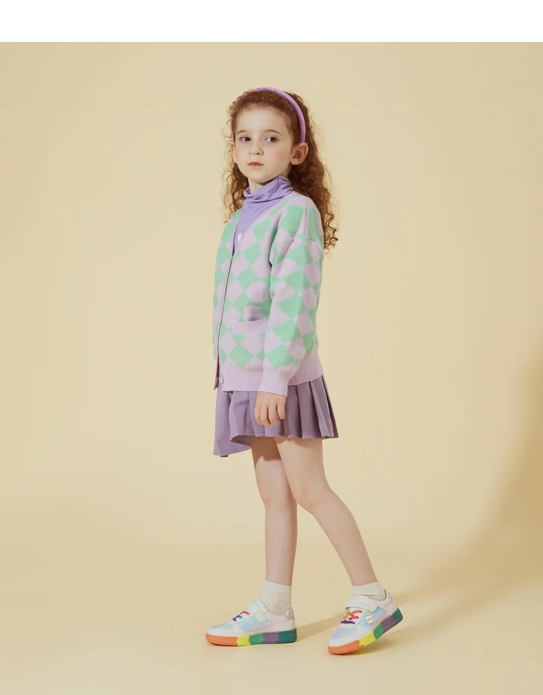 TARANIS Autumn new children's board shoes low top girls rainbow bottom leisure sports shoes low bottom shoes