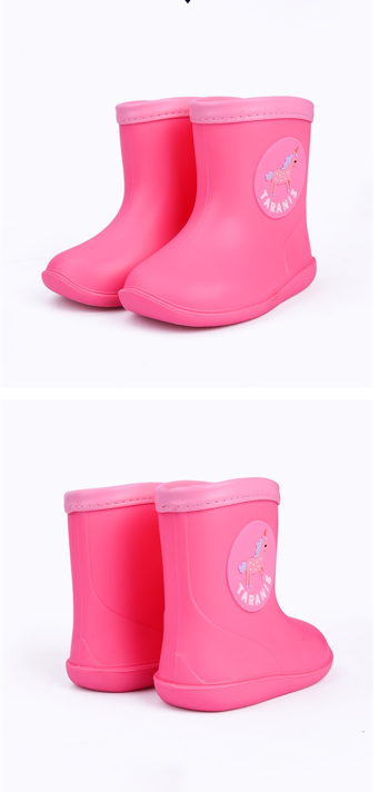 TARANIS Children's rain shoes spring and autumn boys and girls antiskid baby rubber boots rain boots fashion children's water shoes middle tube