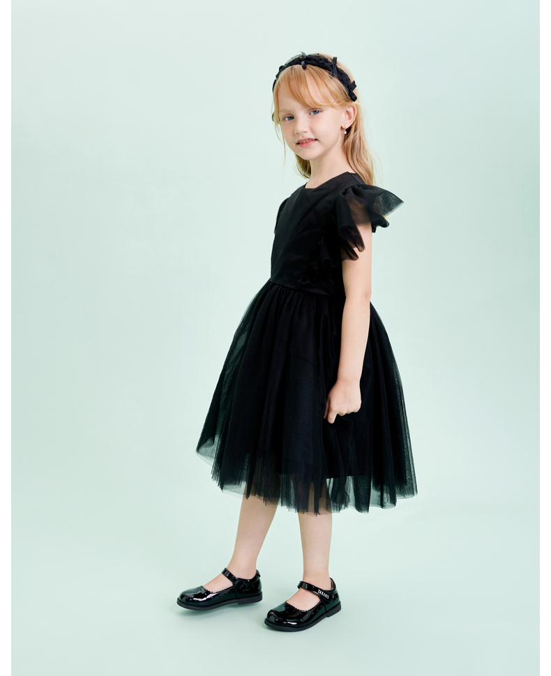 TARANIS Spring new girls shoes children's princess shoes black retro single shoes school performance shoes small shoes