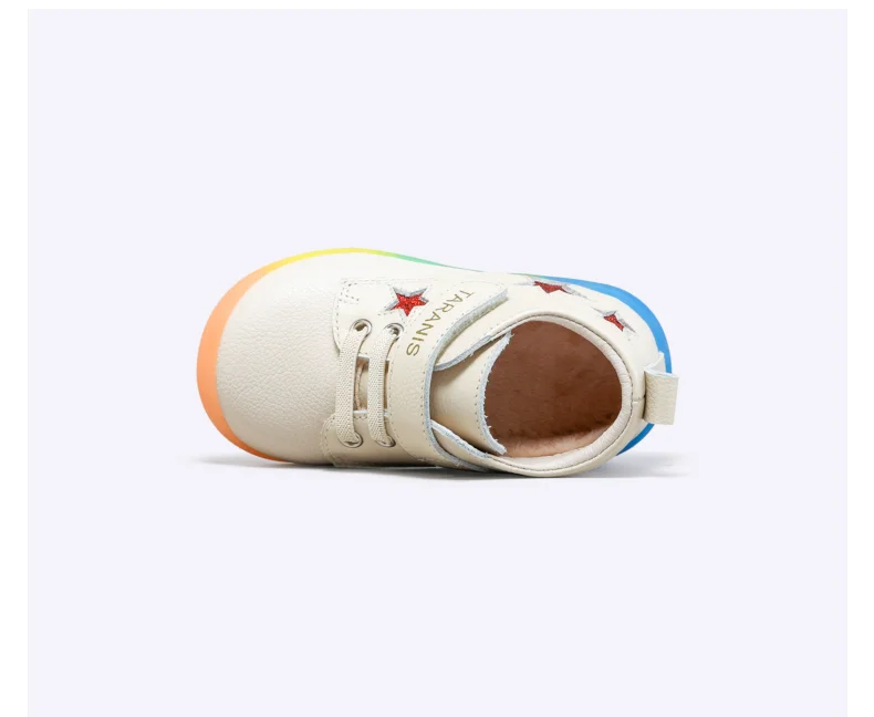 TARANIS Winter new girls' shoes children's shoes sports shoes with velvet rainbow soles cotton shoes soft soles walking shoes