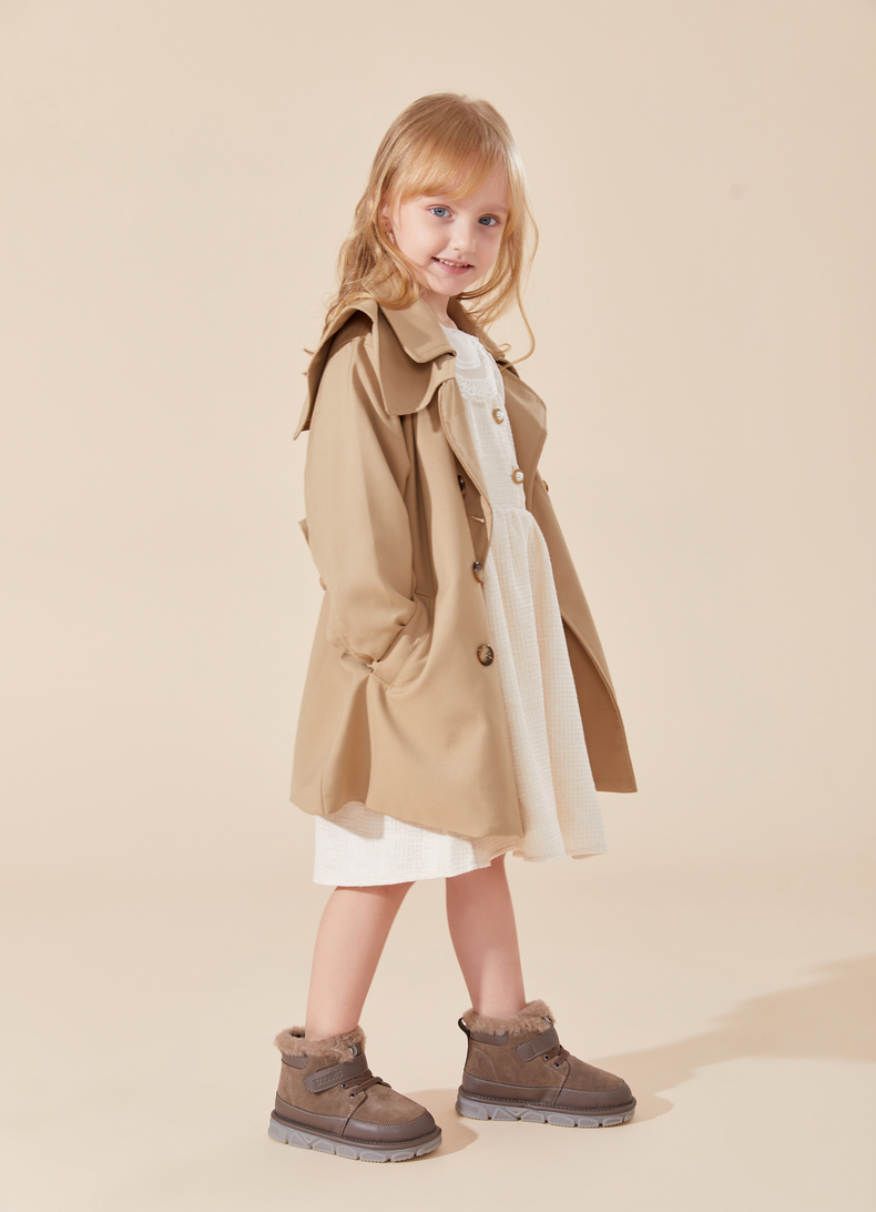 TARANIS Winter new girls shoes plus fleece children snow boots warm winter shoes soft soles non-slip flashing shoes