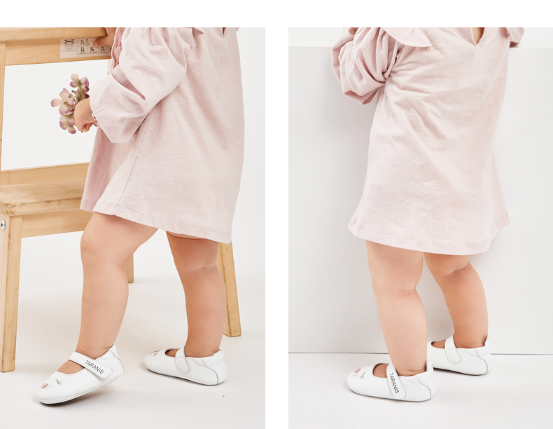 TARANIS Baby leather shoes spring new sheepskin soft soles baby anti-drop shoes cat princess indoor shoes