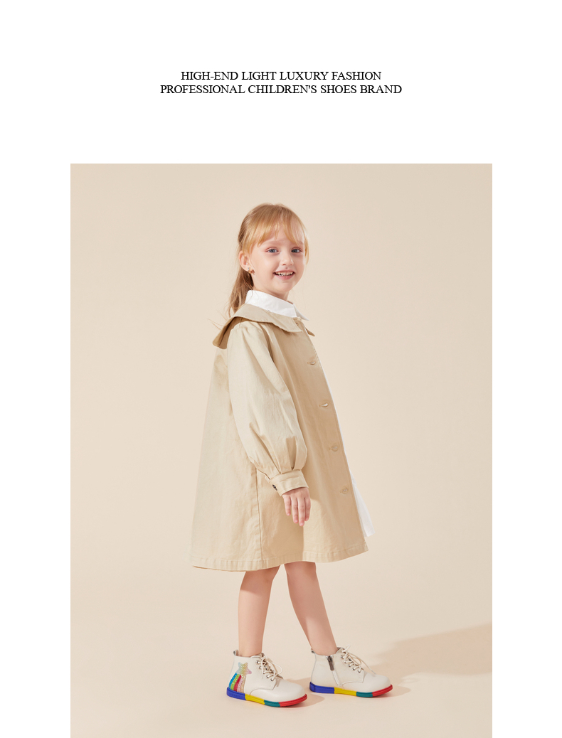 Winter new girls' shoes children's boots Rainbow bottom Martin boots and velvet boots soft bottom ankle boots