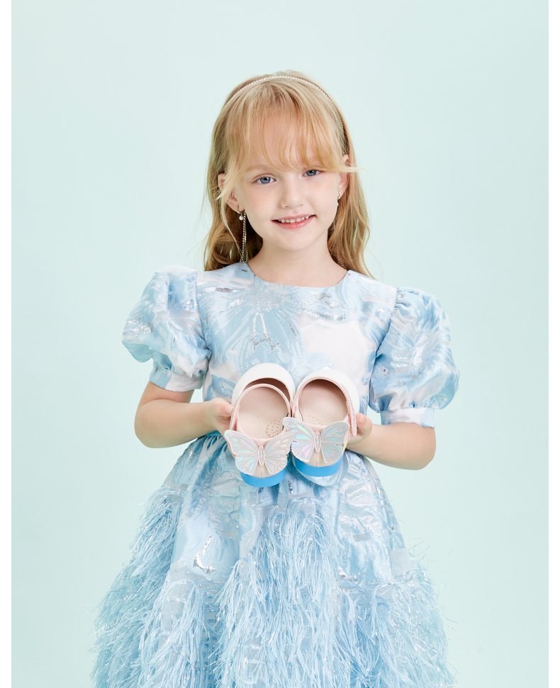 TARANIS Spring New Girls Shoes Butterfly Children's Dress Princess Shoes Single Shoes Rainbow Soft Soles Small Shoes
