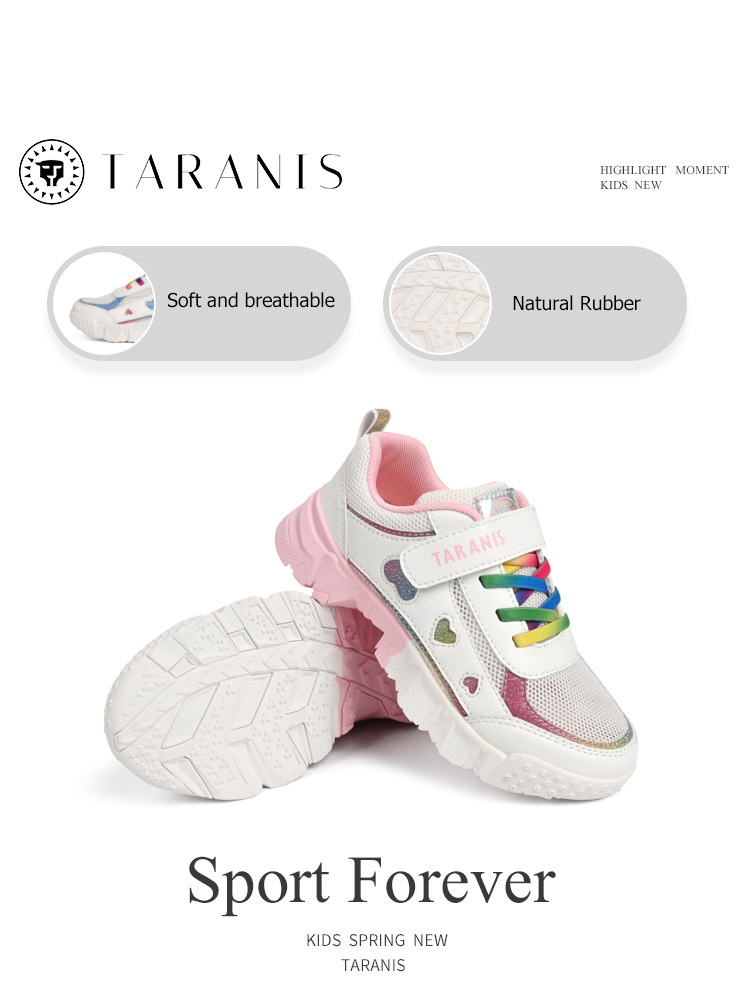 TARANISkids Pink Versatile Spring New Velcro Casual Children's Shoes