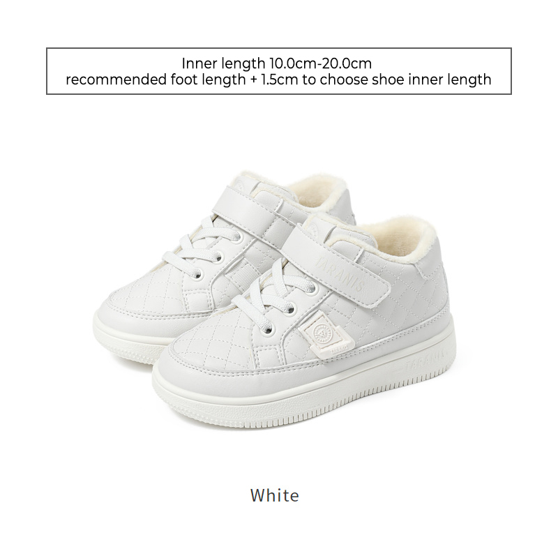 TARANISkids 2022 New Fleece Warm Soft Sole White Shoes