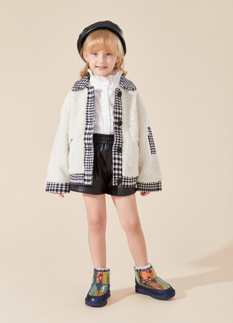 TARANIS Winter new girls snow boots with fleece and thick shoes for children warm soft bottom cotton boots