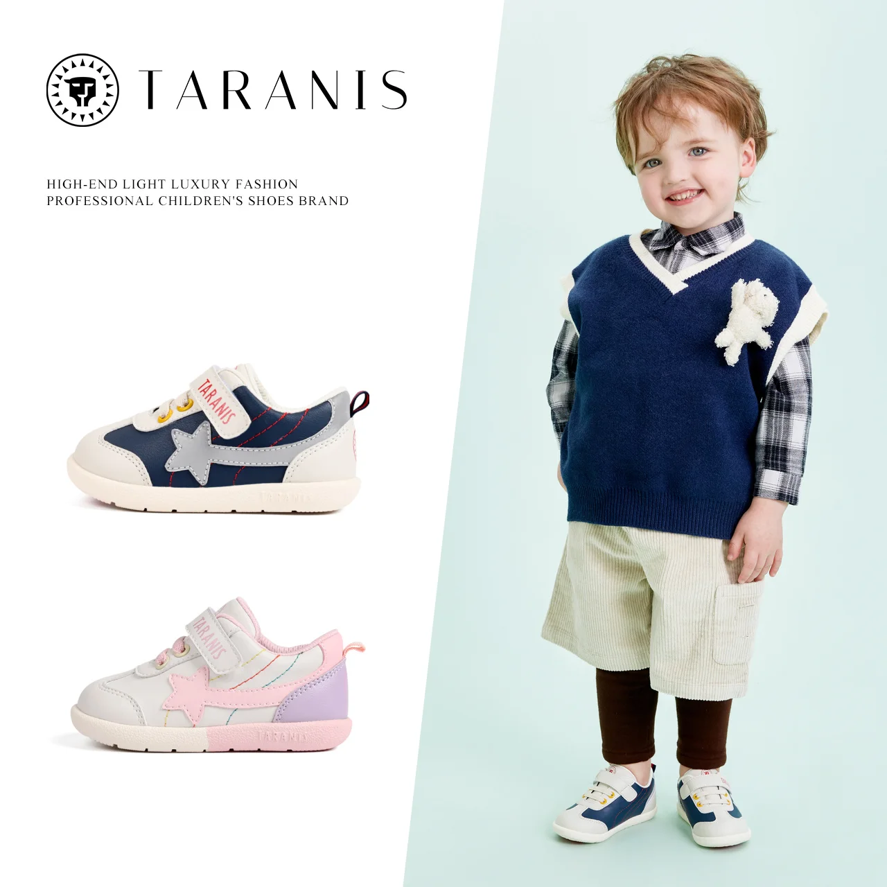 TARANIS Spring new children's shoes boys anti slip soft sole functional shoes walking shoes girls baby breathable sports shoes