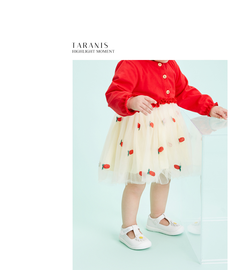 TARANIS Spring new children's shoes princess shoes girl single shoes baby non-slip soft soles small leather shoes