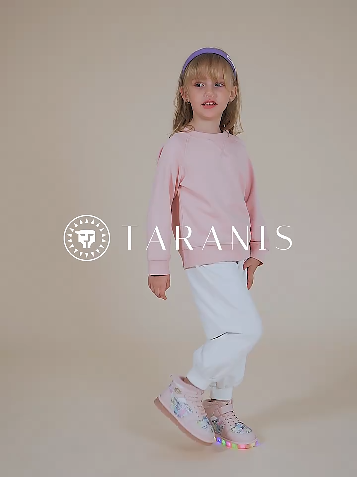 TARANIS Winter new girls shoes children's snow boots with velvet and thick light flash winter shoes baby high top cotton shoes