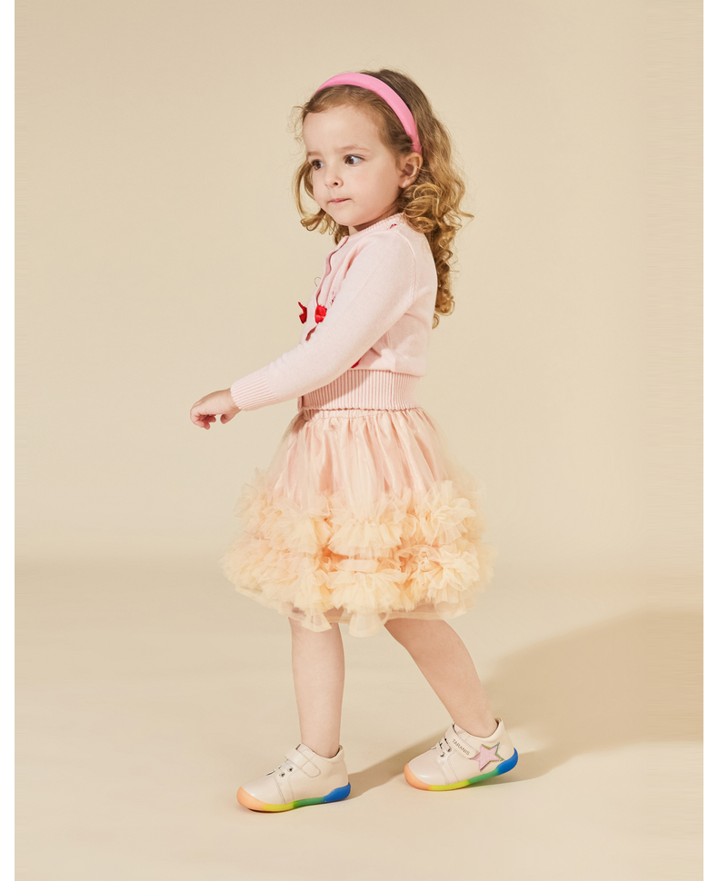 TARANIS Autumn new girl leather shoes rainbow soft bottom baby shoes non-slip soft bottom covered head and foot protector toddler shoes