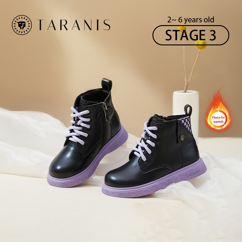 TARANISkids 2022 Autumn And Winter New Girls Plus Fleece Short Boots N